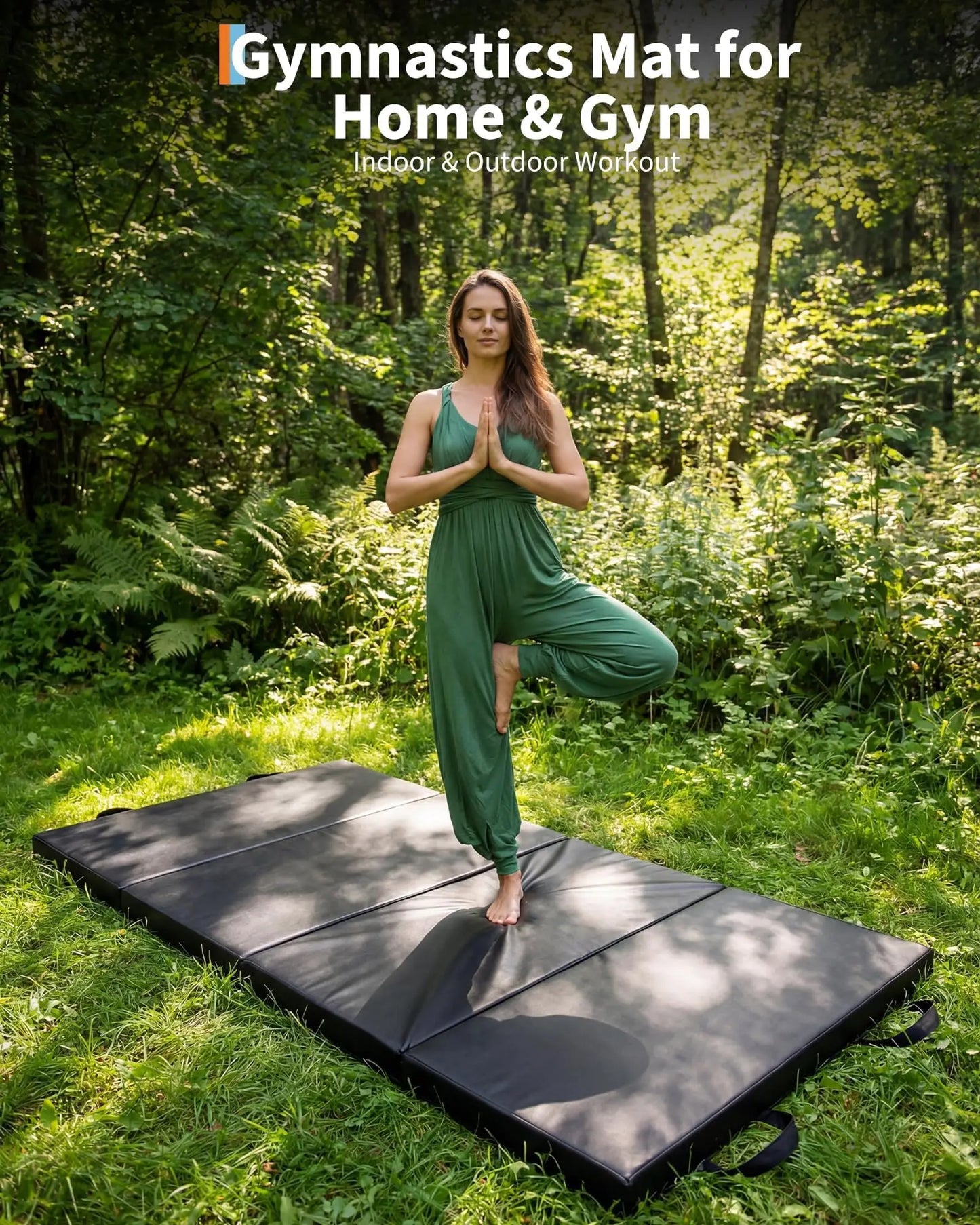 HiMISS Portable Folding Gymnastics Mat for Home Workouts