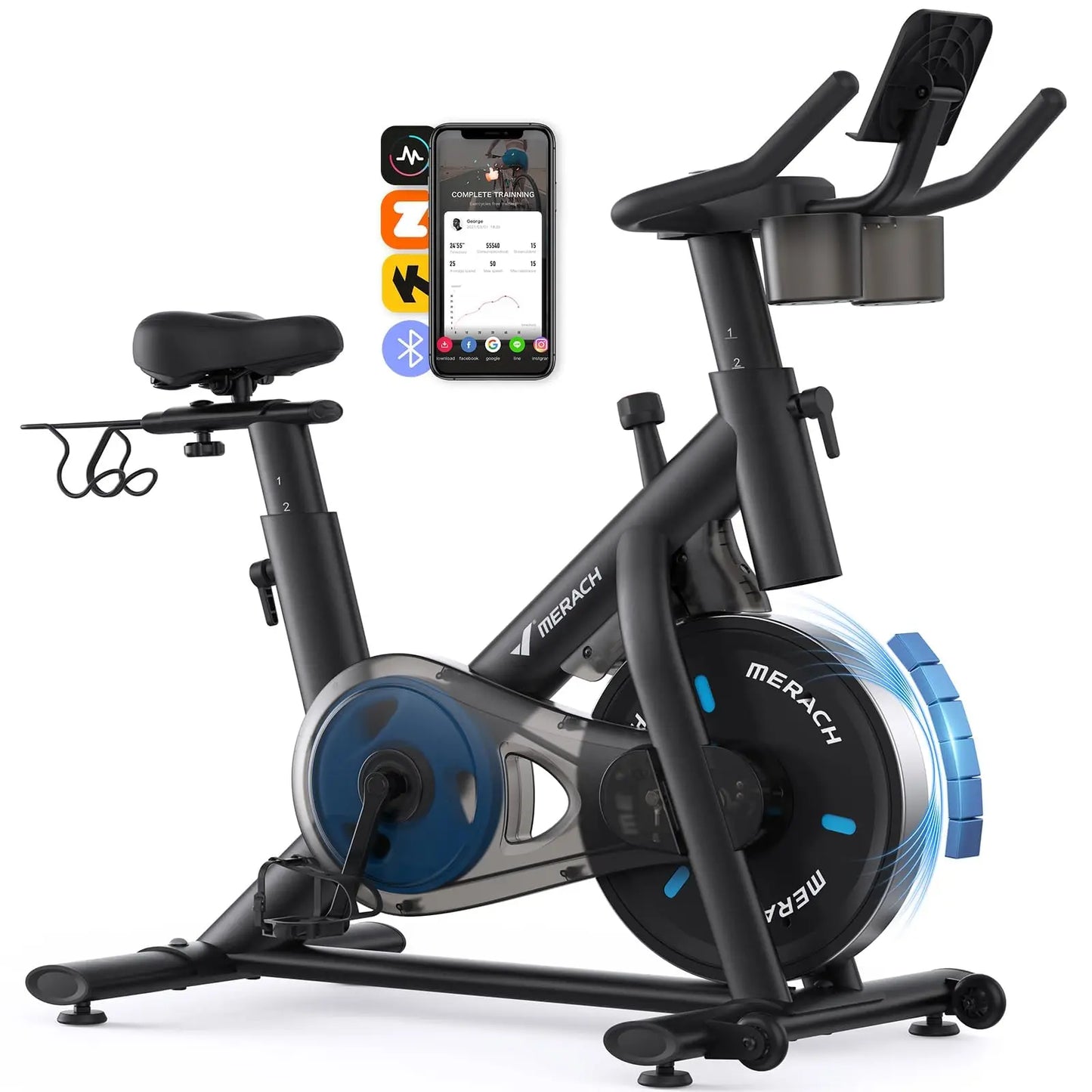 MERACH Magnetic Indoor Cycling Bike With Low Noise And App