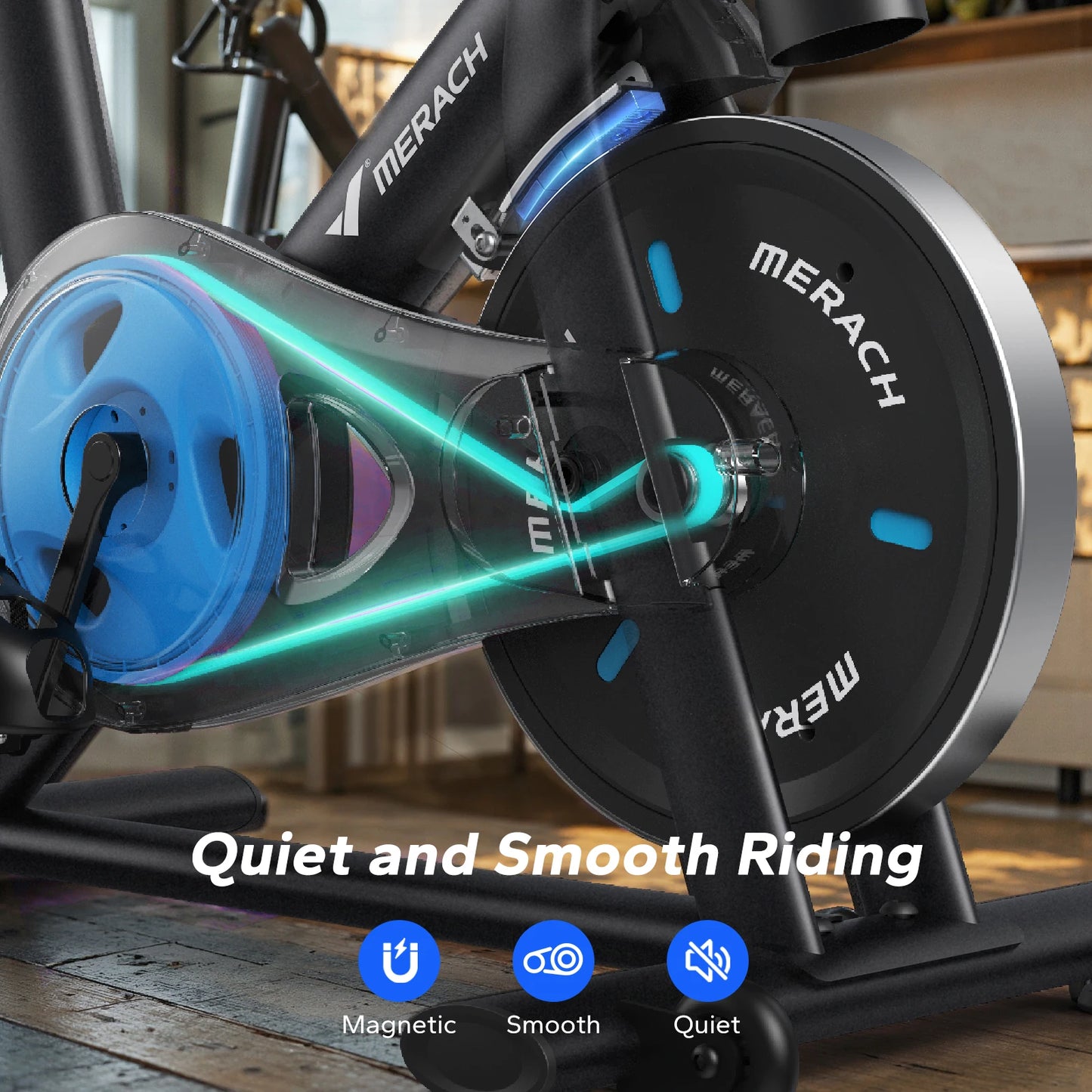 MERACH Magnetic Indoor Cycling Bike With Low Noise And App