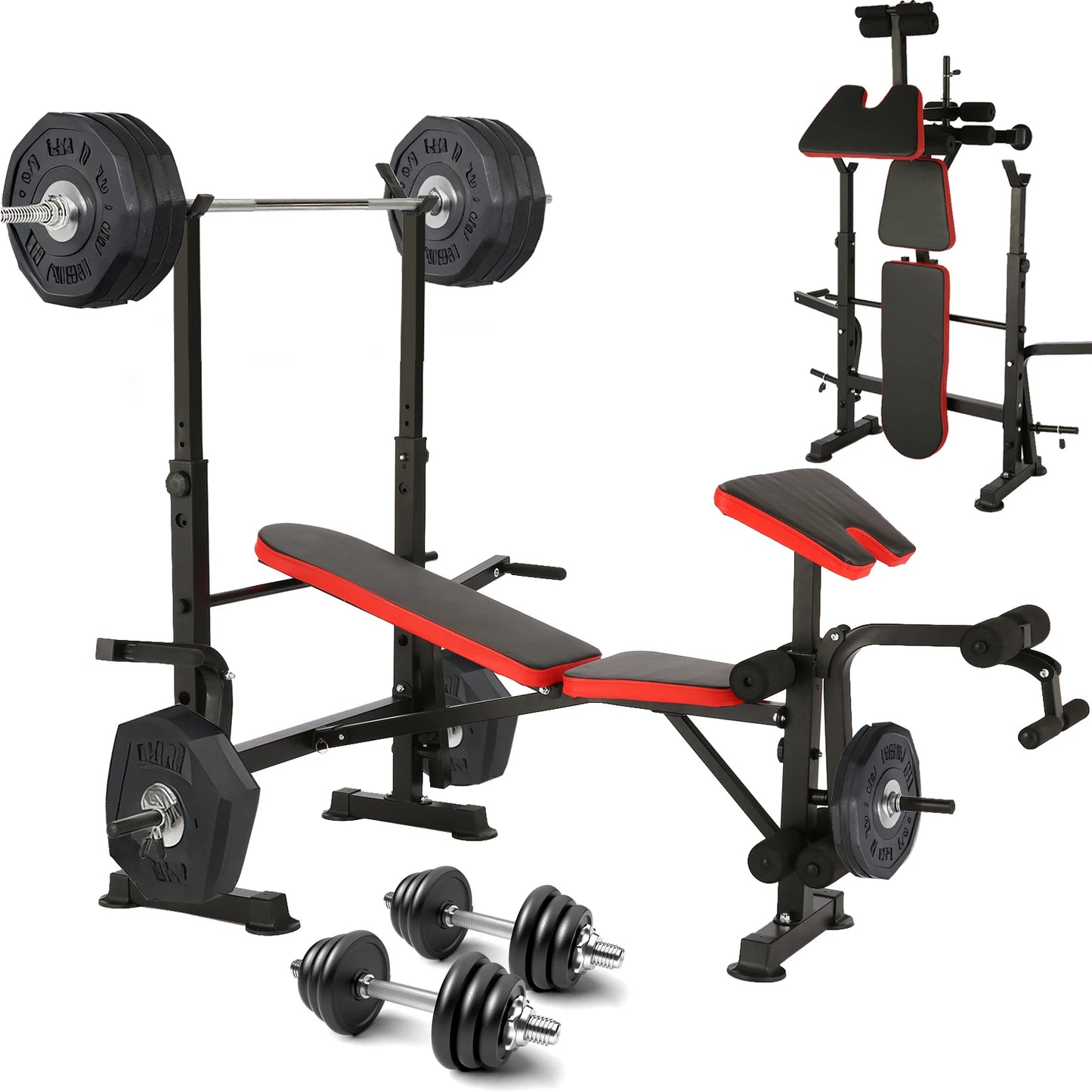 6-In-1 Weight Bench With Squat Rack And Adjustable Incline