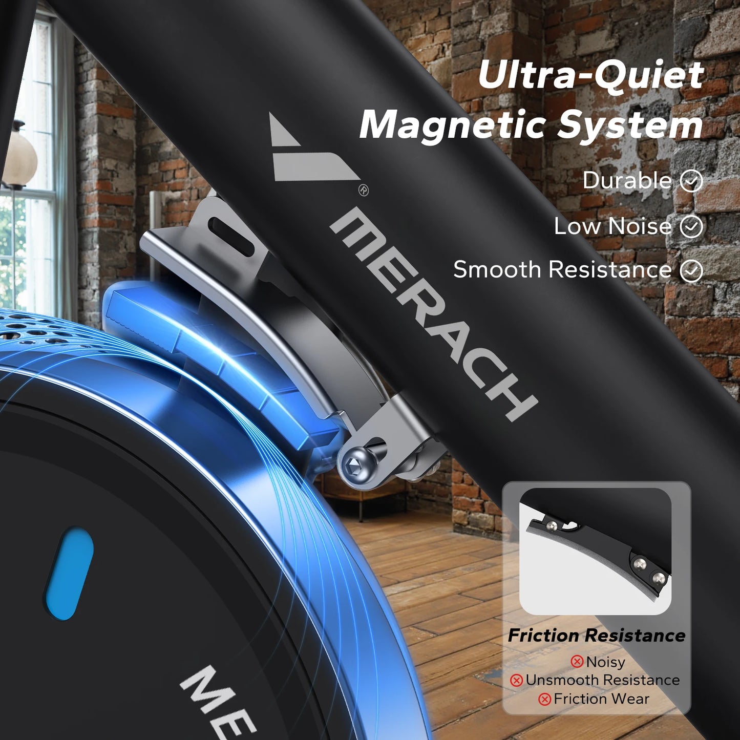 MERACH Magnetic Indoor Cycling Bike With Low Noise And App