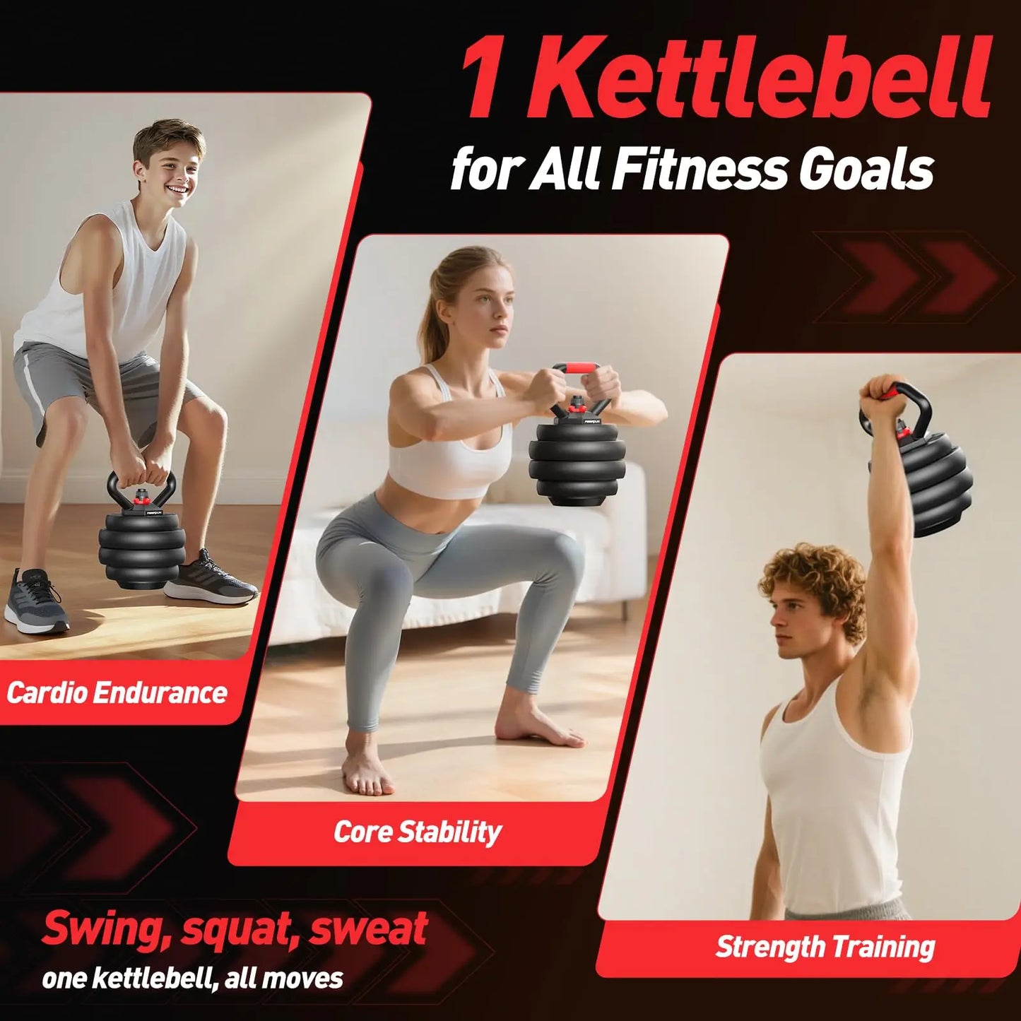 FED Fitness 5 In 1 Adjustable Dumbbell Set With 20 35 45 70 90 Lb
