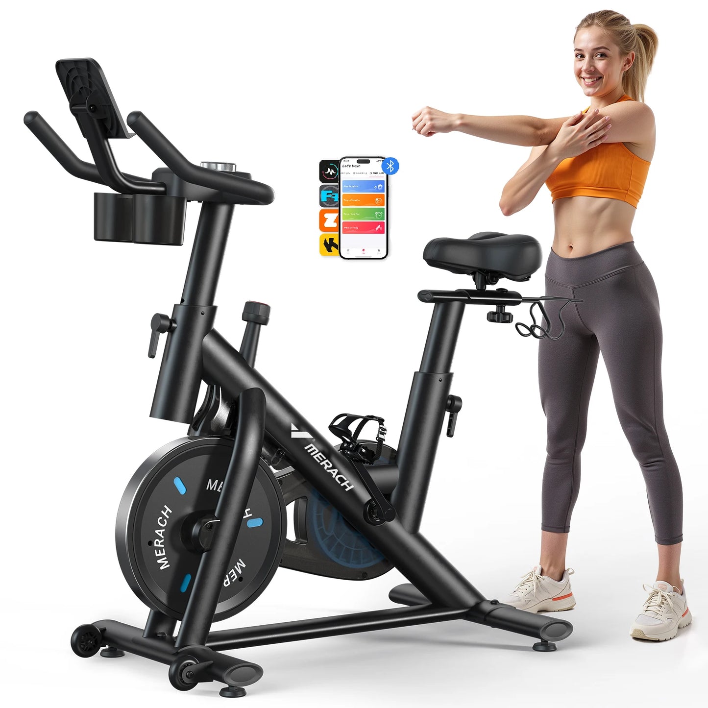MERACH Magnetic Indoor Cycling Bike With Low Noise And App