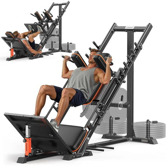 FED Fitness 3 In 1 Leg Press Hack Squat Machine With Ultra Quiet Pulley System