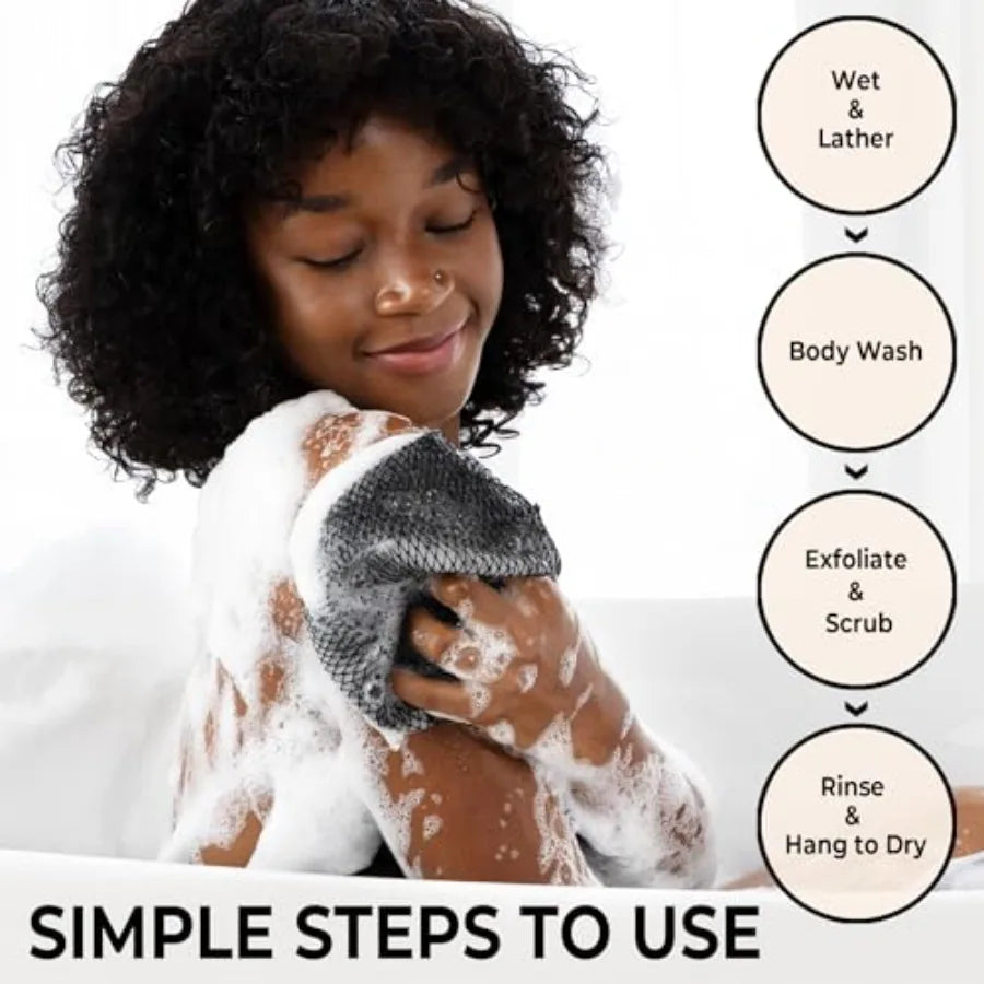 African Net Sponge Back Scrub Exfoliating Shower Scrubber