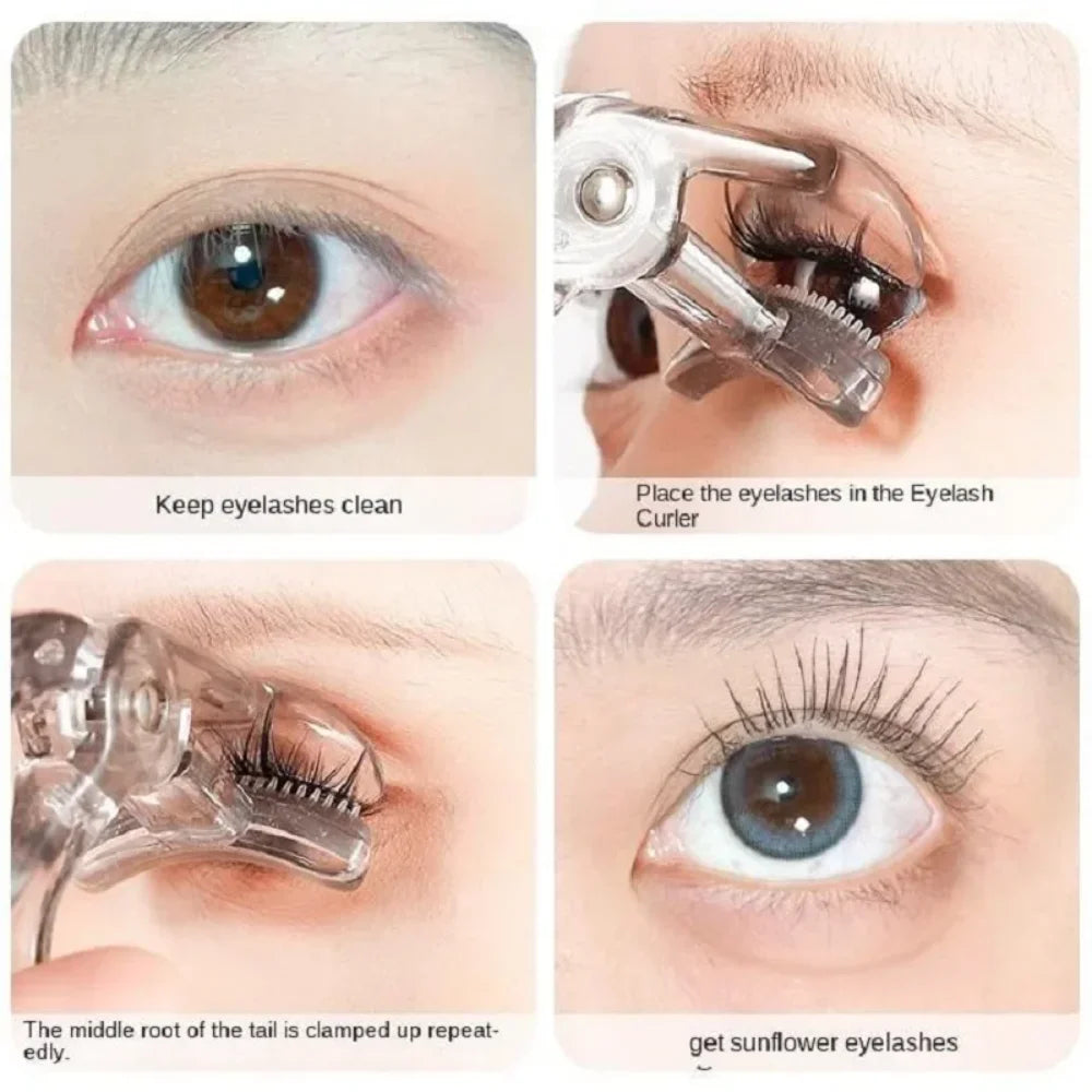 Dual-Type Eyelash Curler With Comb And Wide Partial Clip