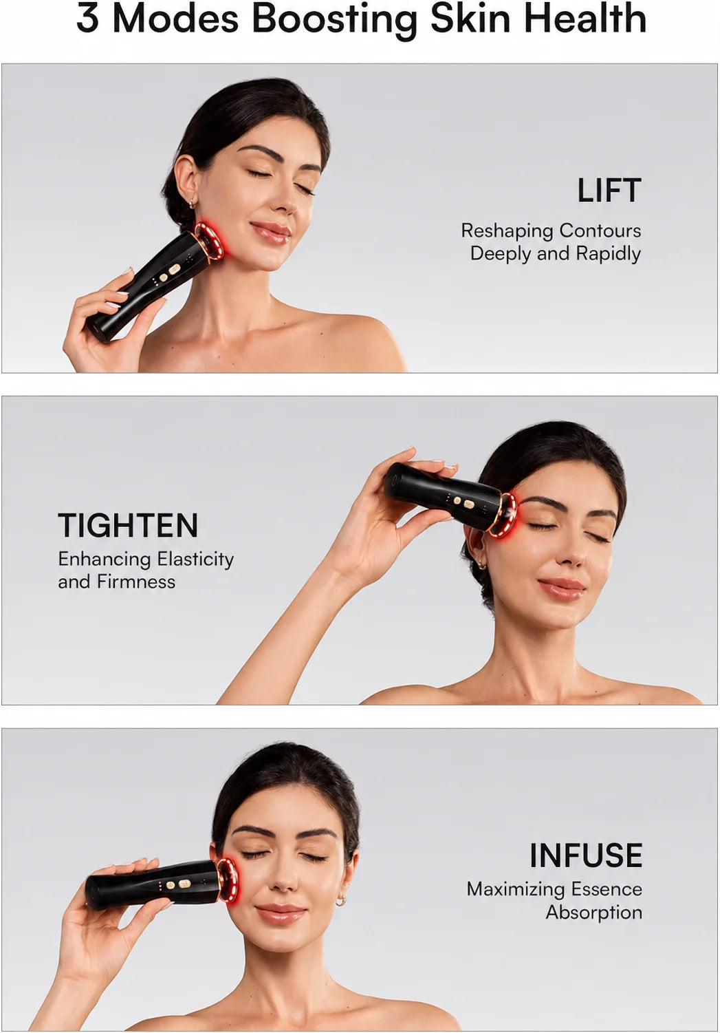 Three in One Red Light Facial and Neck Therapy Device