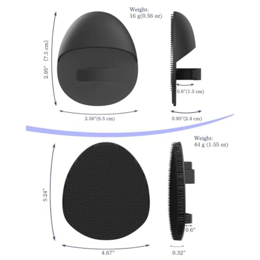 Silicone Back Scrubber Bath Glove and Face Brush 3 Pack