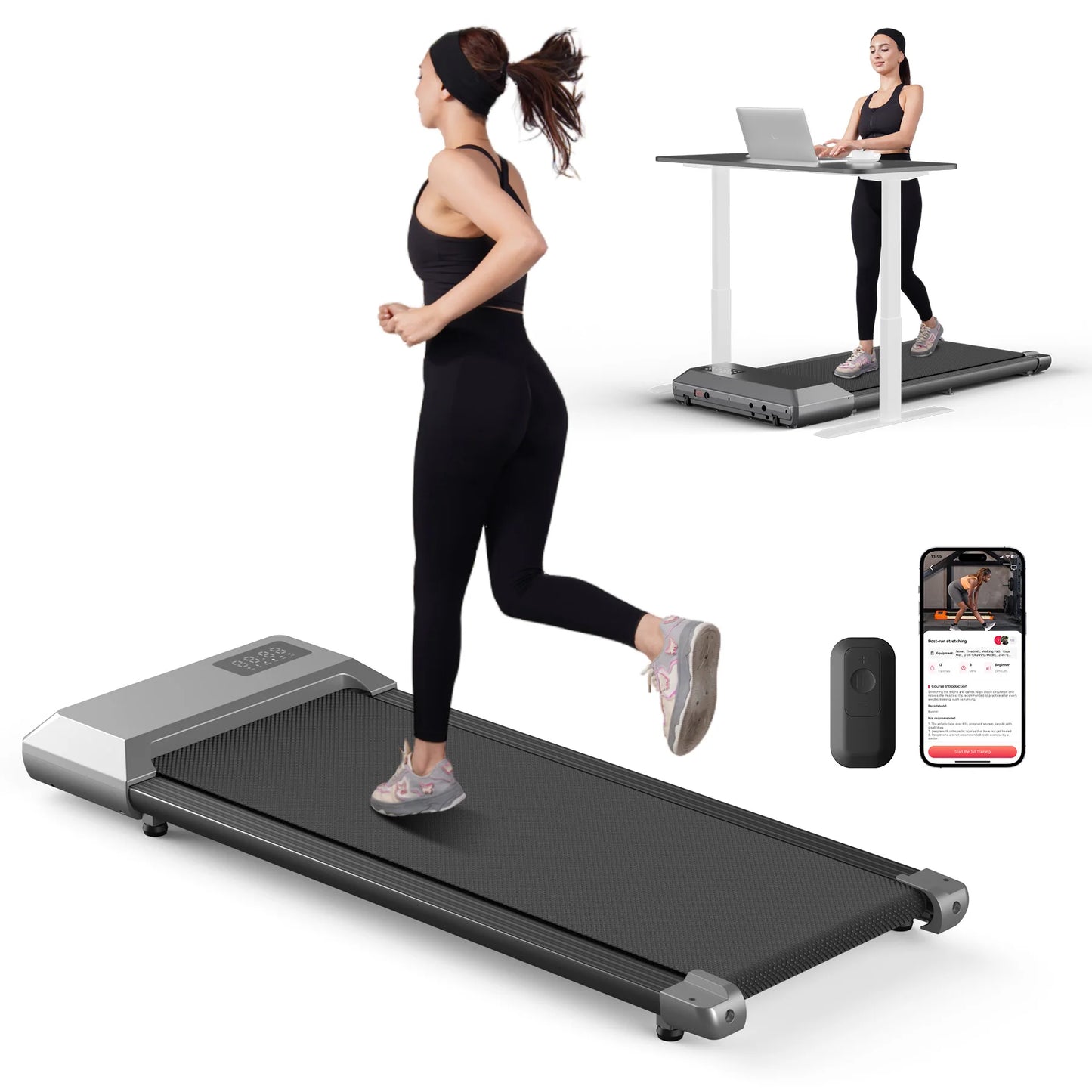 Superun 2in1 Treadmill for Home Fitness Walking Running