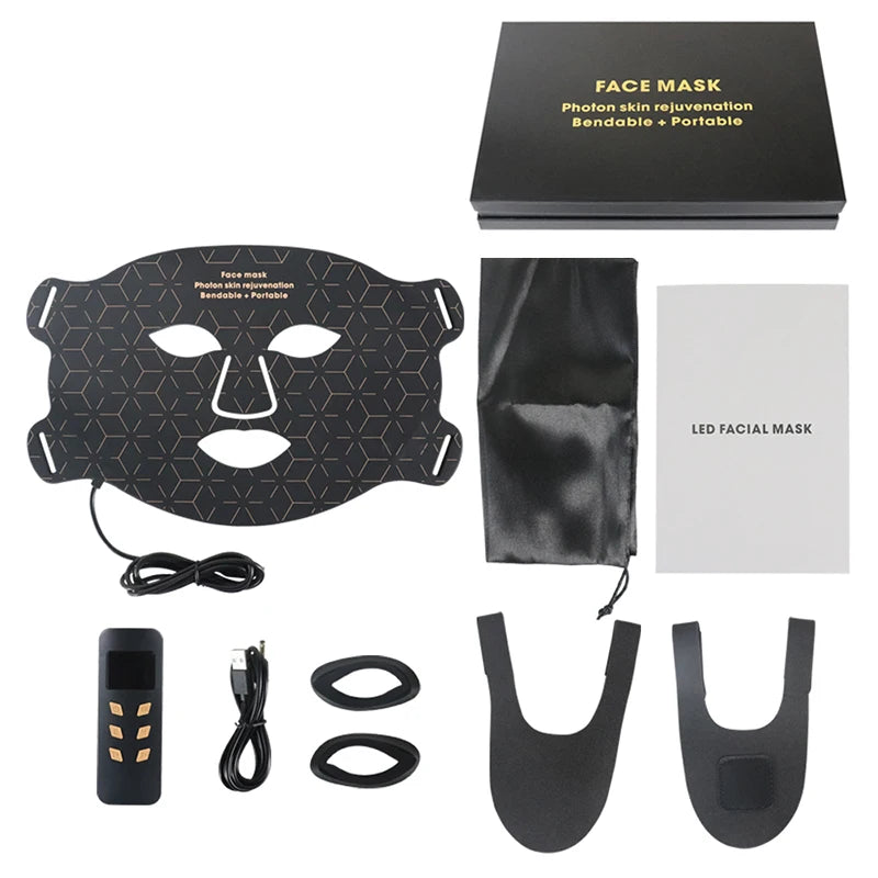 Portable LED Face Mask Light Therapy For Anti Aging Wrinkles