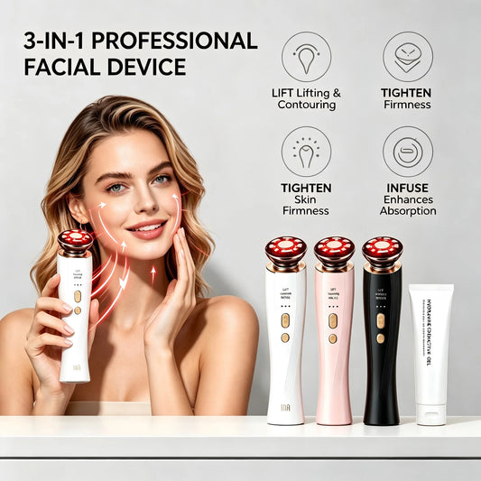 3 In 1 Red Light Facial Device For Neck Tightening