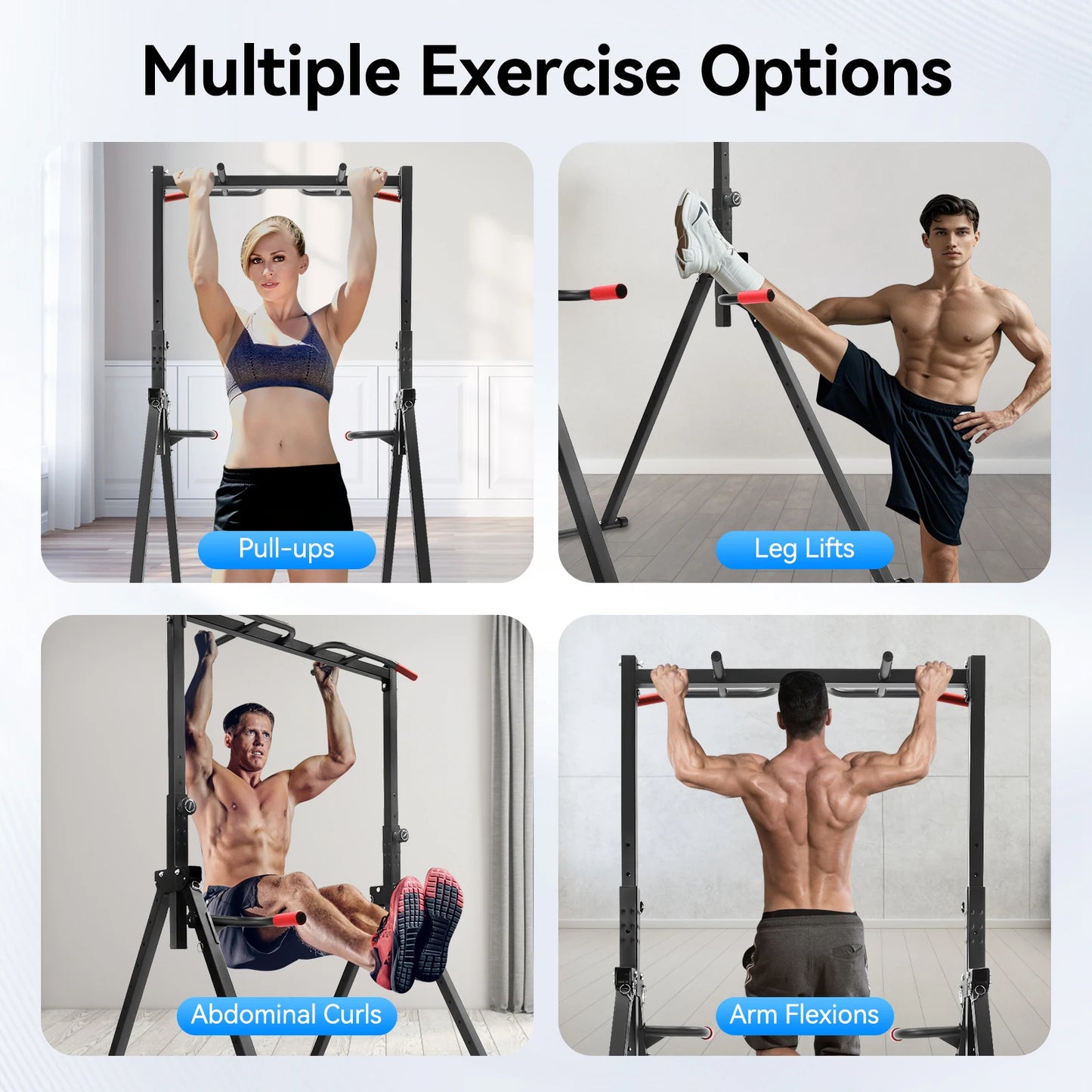 Adjustable Foldable Pull Up Station For Home Gym 200kg