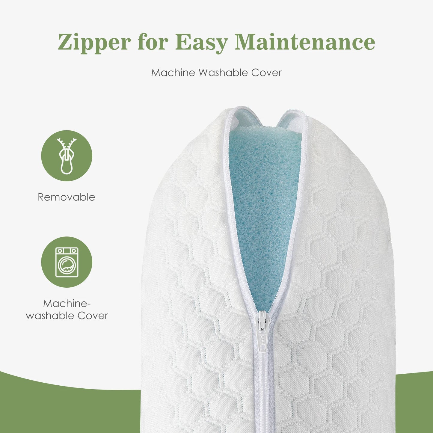 JHK Memory Foam Neck Pillows With Ventilated Design And Removable Cover