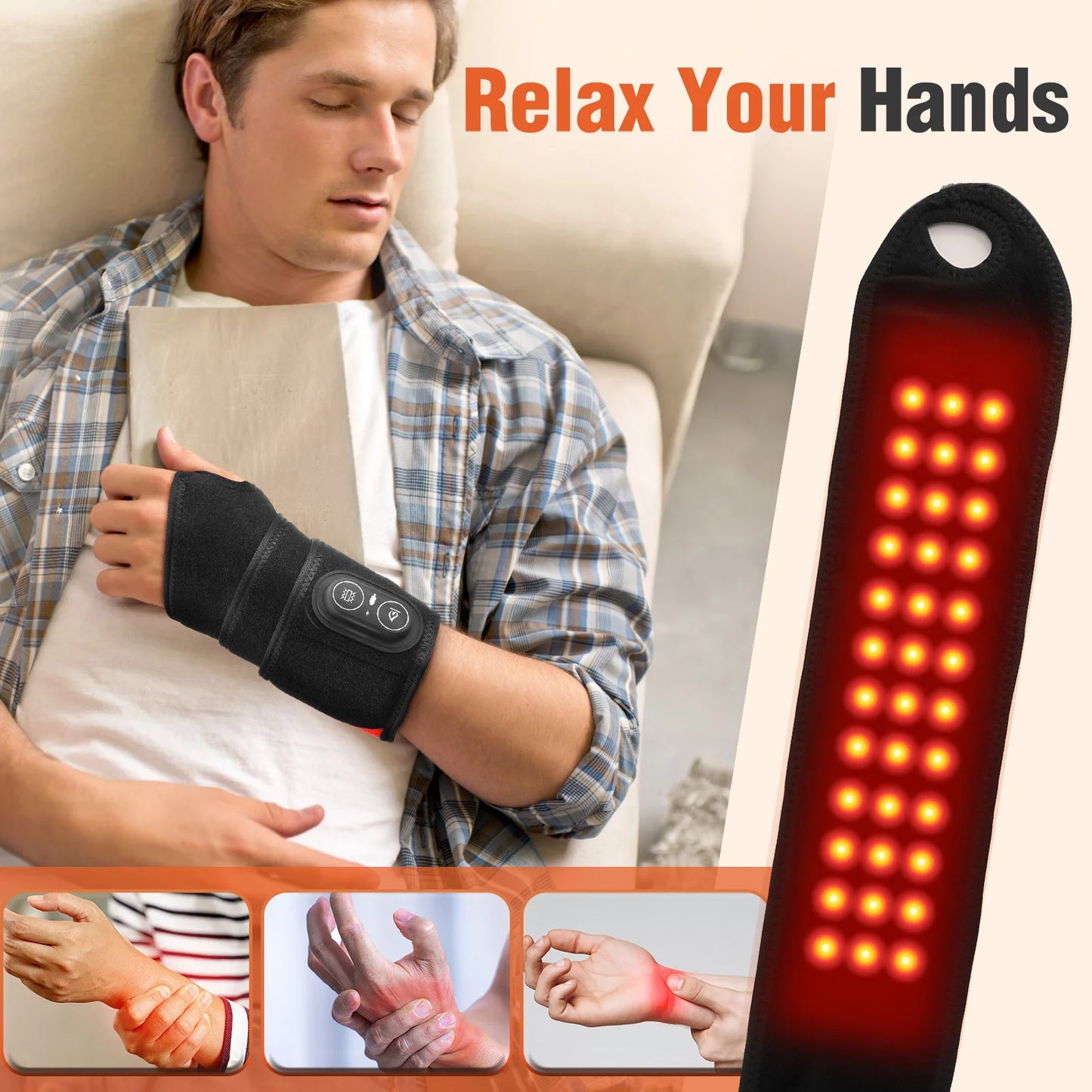 Hailicare 36 LED Beads Red Light Therapy Heating Wrap