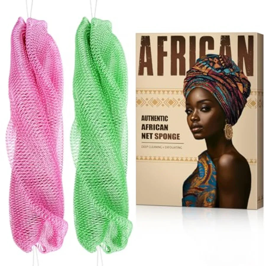 African Net Sponge Back Scrub Exfoliating Shower Scrubber