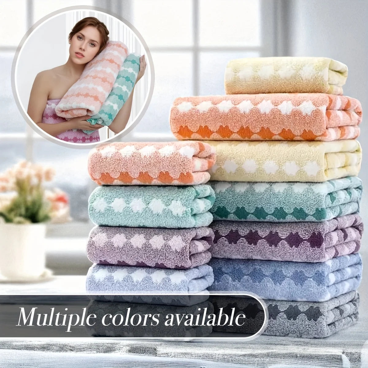 NONE CN Ultra Thick Plush Bathroom and Face Towel Set