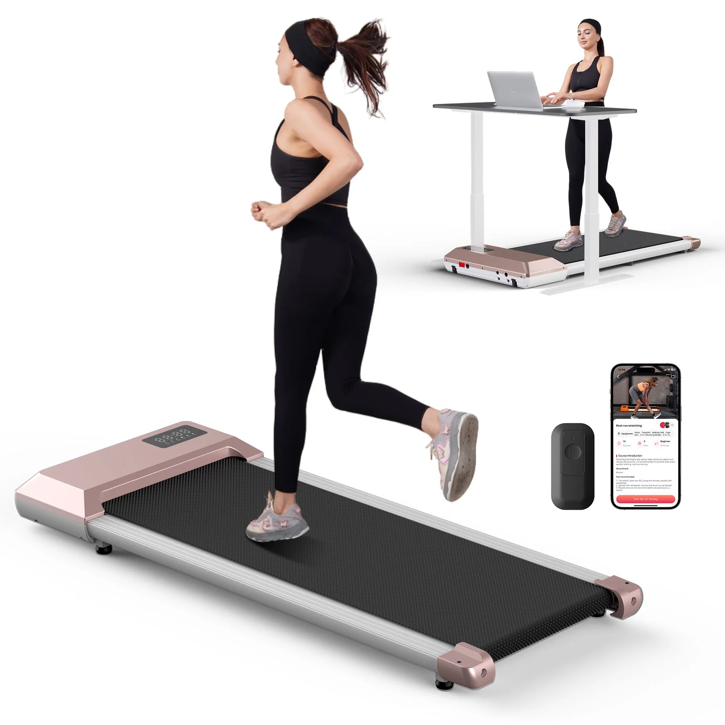 Superun 2in1 Treadmill for Home Fitness Walking Running