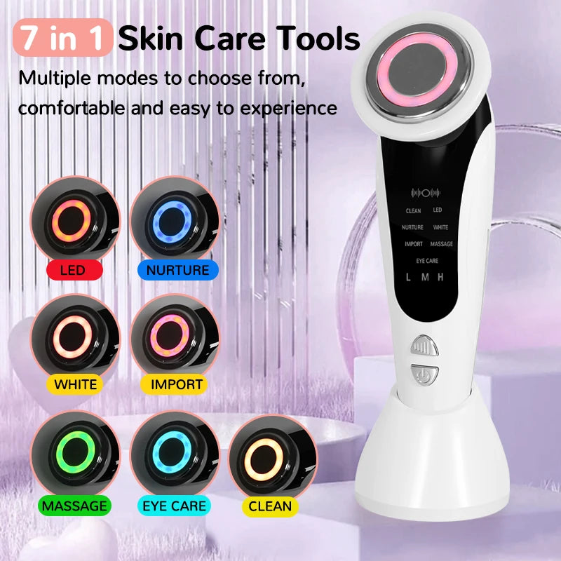 CMH 7-In-1 Facial Massager With LED Light Therapy Blackhead Remover