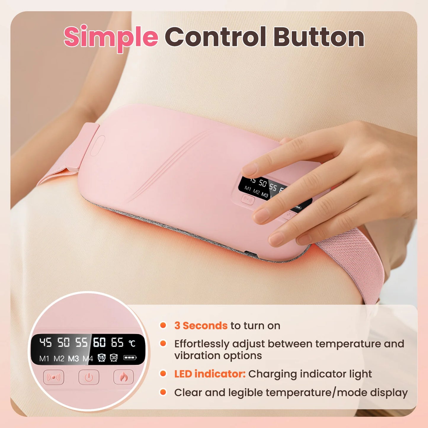 AFDEAL Electric Heating Pad Menstrual Massager Belt
