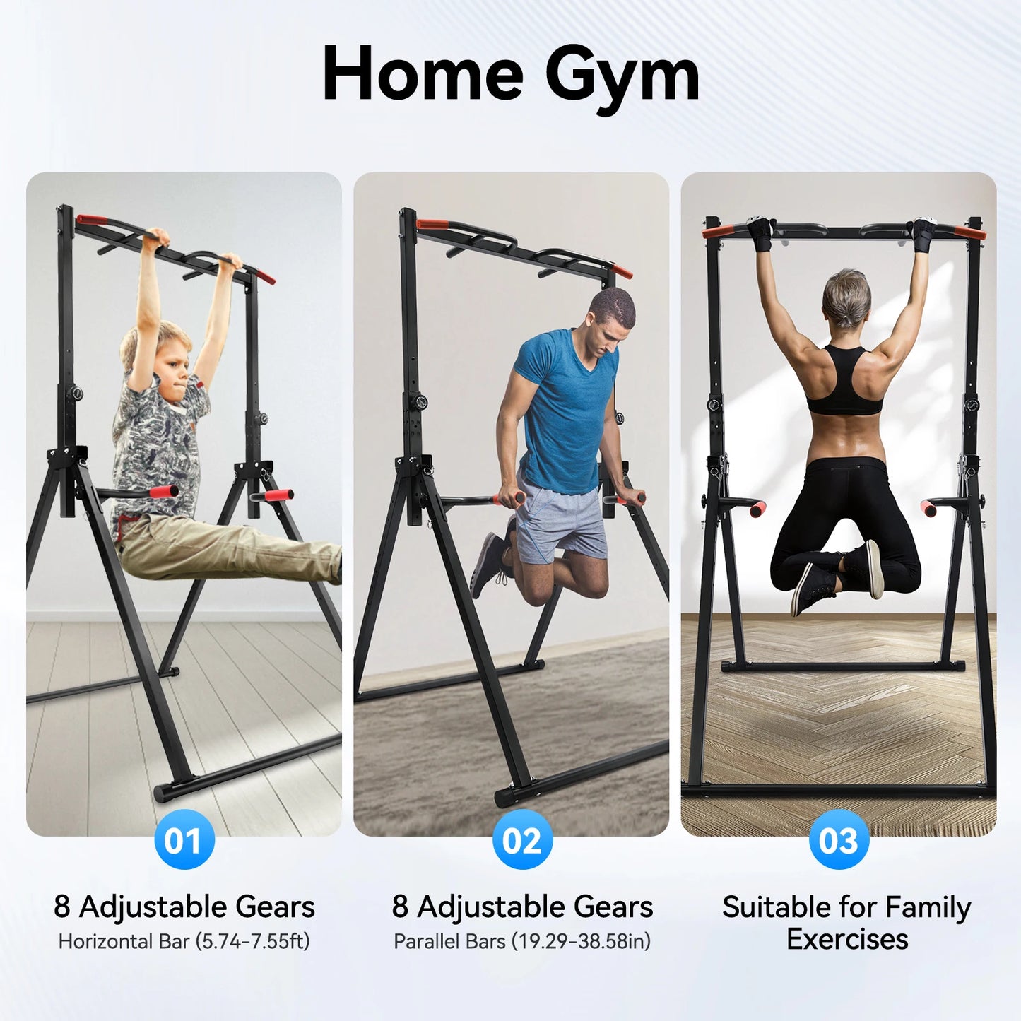 Adjustable Foldable Pull Up Station For Home Gym 200kg