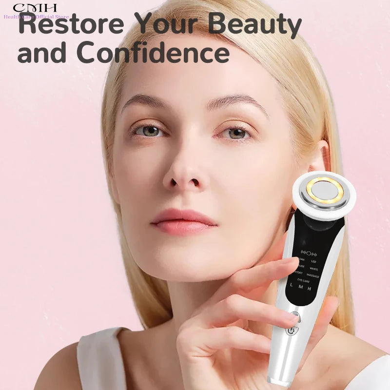 CMH 7-In-1 Facial Massager With LED Light Therapy Blackhead Remover