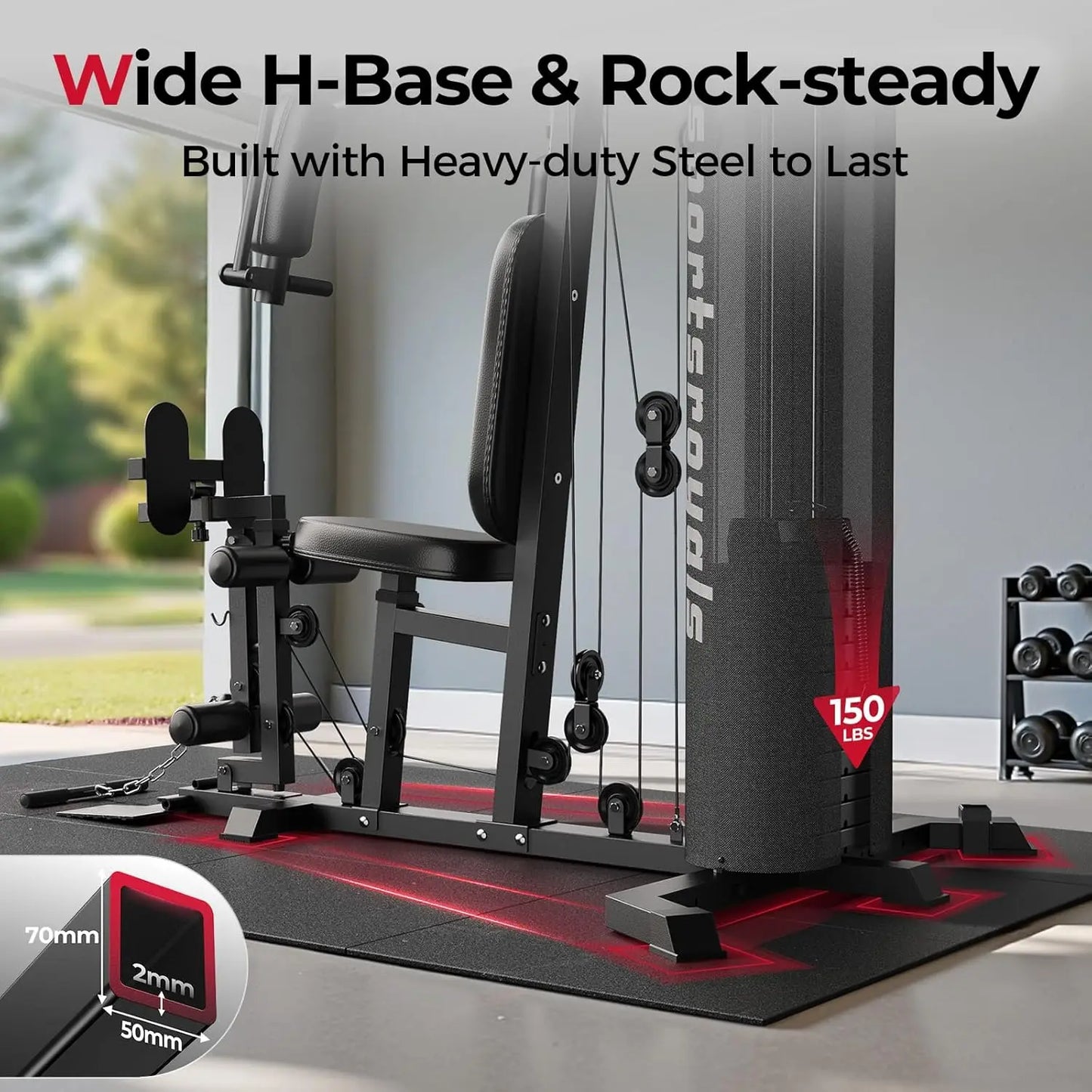 FED Fitness Home Gym Equipment With Pulley System Machine
