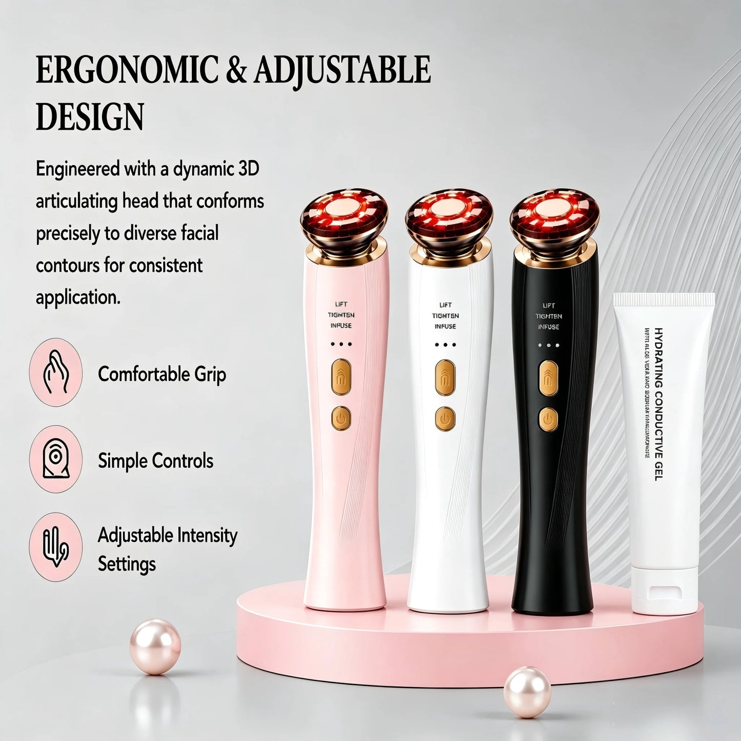 3 In 1 Red Light Facial Device For Neck Tightening