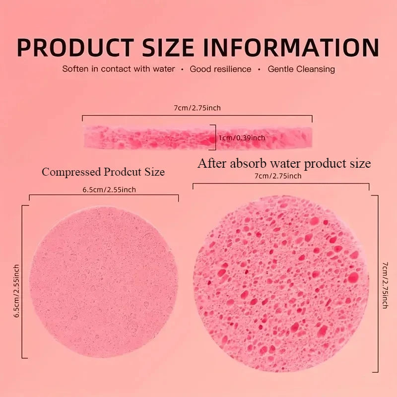 Compressed Facial Sponges 50Pcs Set For Cleansing Makeup Removal Exfoliation