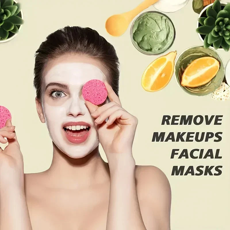 Compressed Facial Sponges 50Pcs Set For Cleansing Makeup Removal Exfoliation