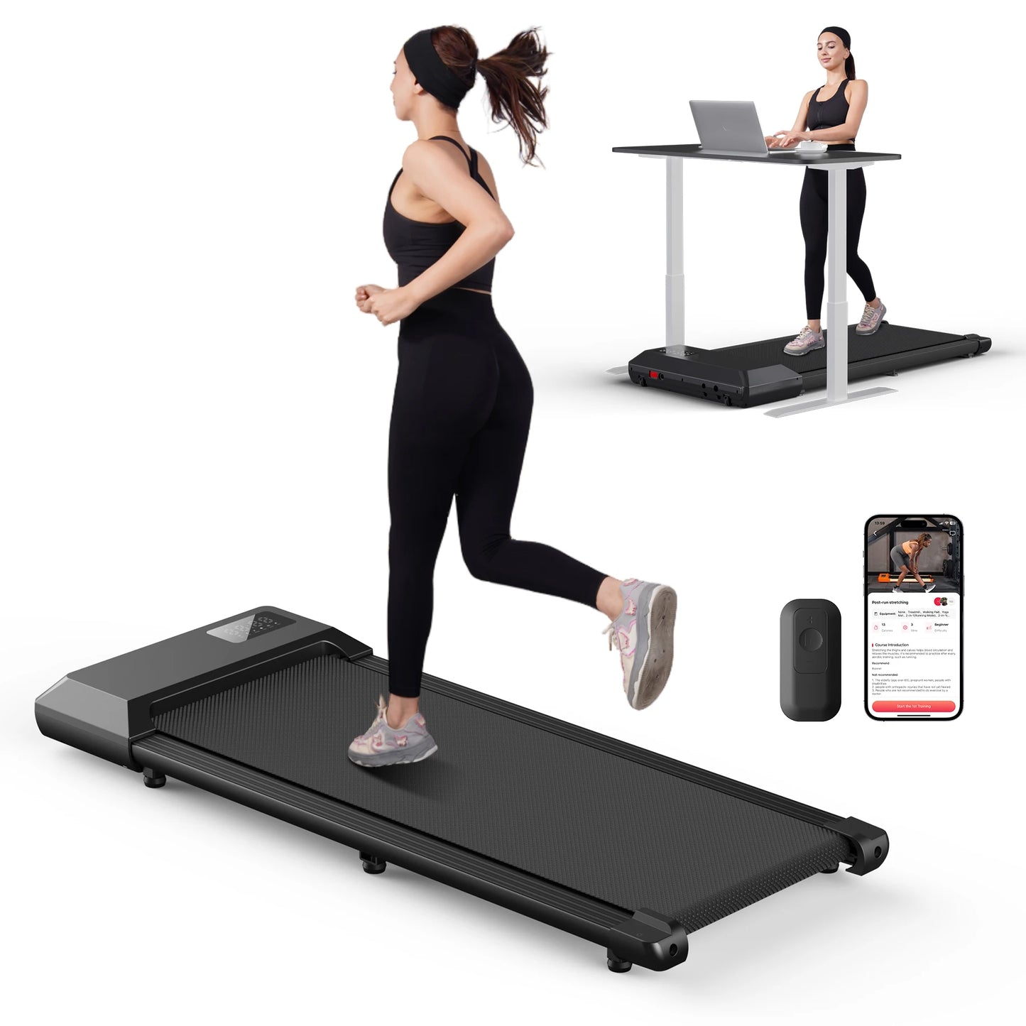Superun 2in1 Treadmill for Home Fitness Walking Running