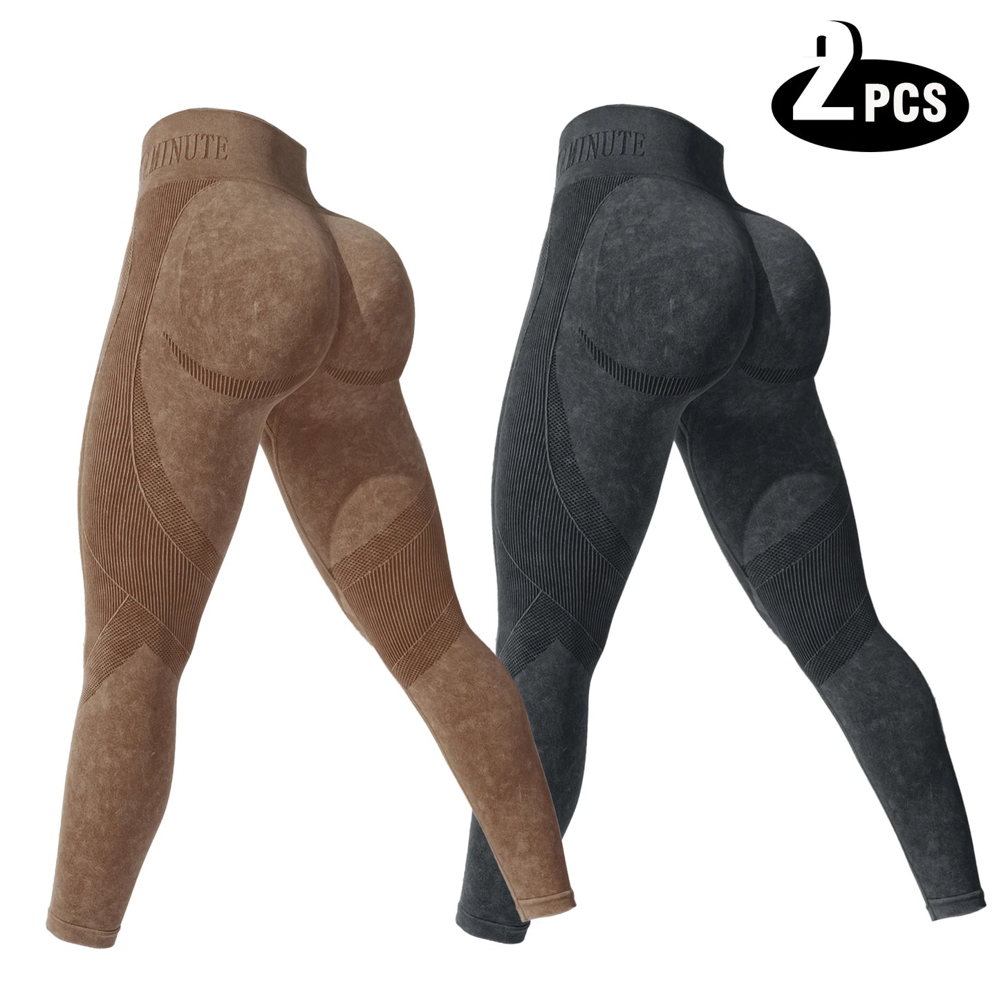 Women's High Waisted Seamless Yoga Leggings Pack of 2