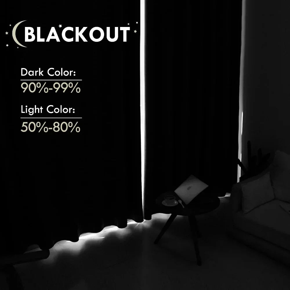 Thermal Insulated Blackout Curtain Panel With Grommet For Living Room