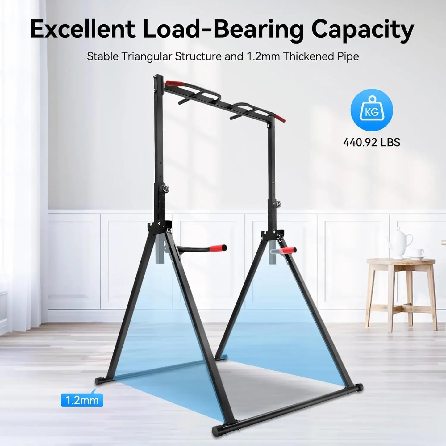 Pull Up Bar Dip Station Power Tower Home Gym Equipment