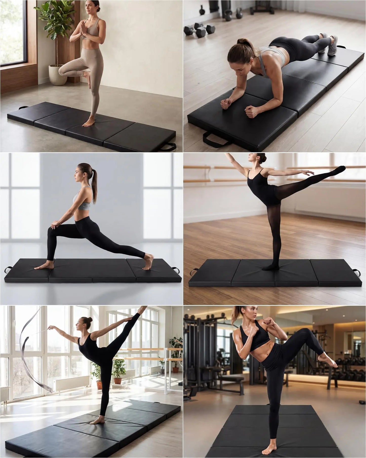 HiMISS Portable Folding Gymnastics Mat for Home Workouts