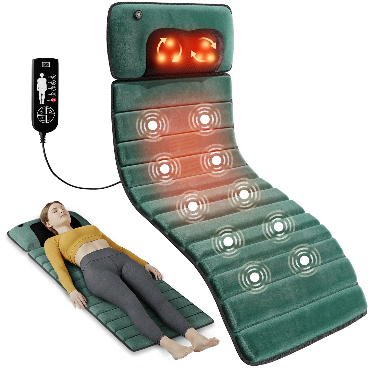 HOMEMASSA Deep Tissue Full Body Massage Mat With 10 Motors