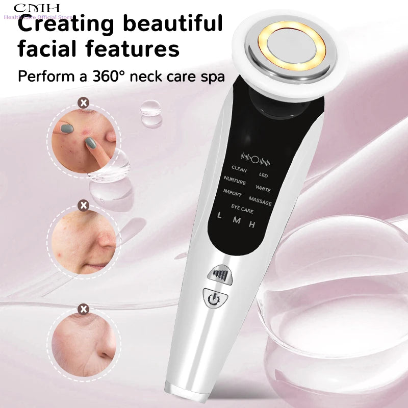 CMH 7-In-1 Facial Massager With LED Light Therapy Blackhead Remover