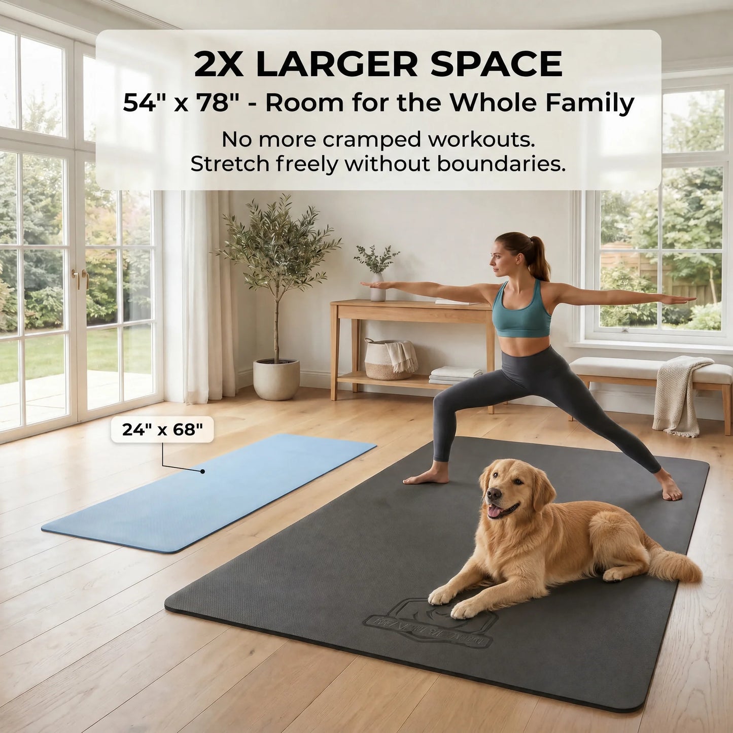 HAPBEAR TPE Yoga Mat Non Slip For Home Workouts Durable