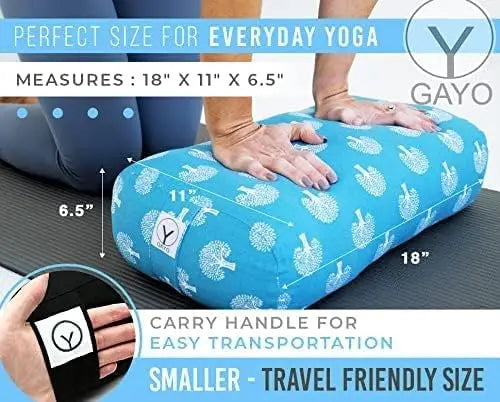 Y O GAYO Yoga Bolster Cotton Pillow With Carry Bag