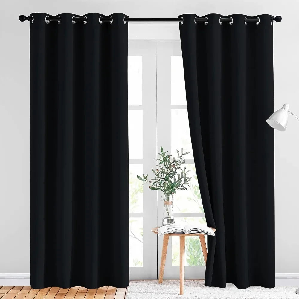 Ninety Percent Blackout Curtain For Bedroom And Living Room Grommet Panels