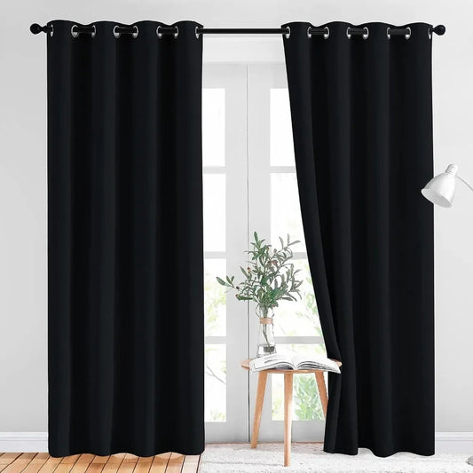 Ninety Percent Blackout Curtain For Bedroom And Living Room Grommet Panels