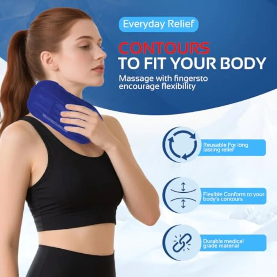Reusable Ice Pack Set for Injuries Three Piece Gel Wraps for Knee Cold Therapy