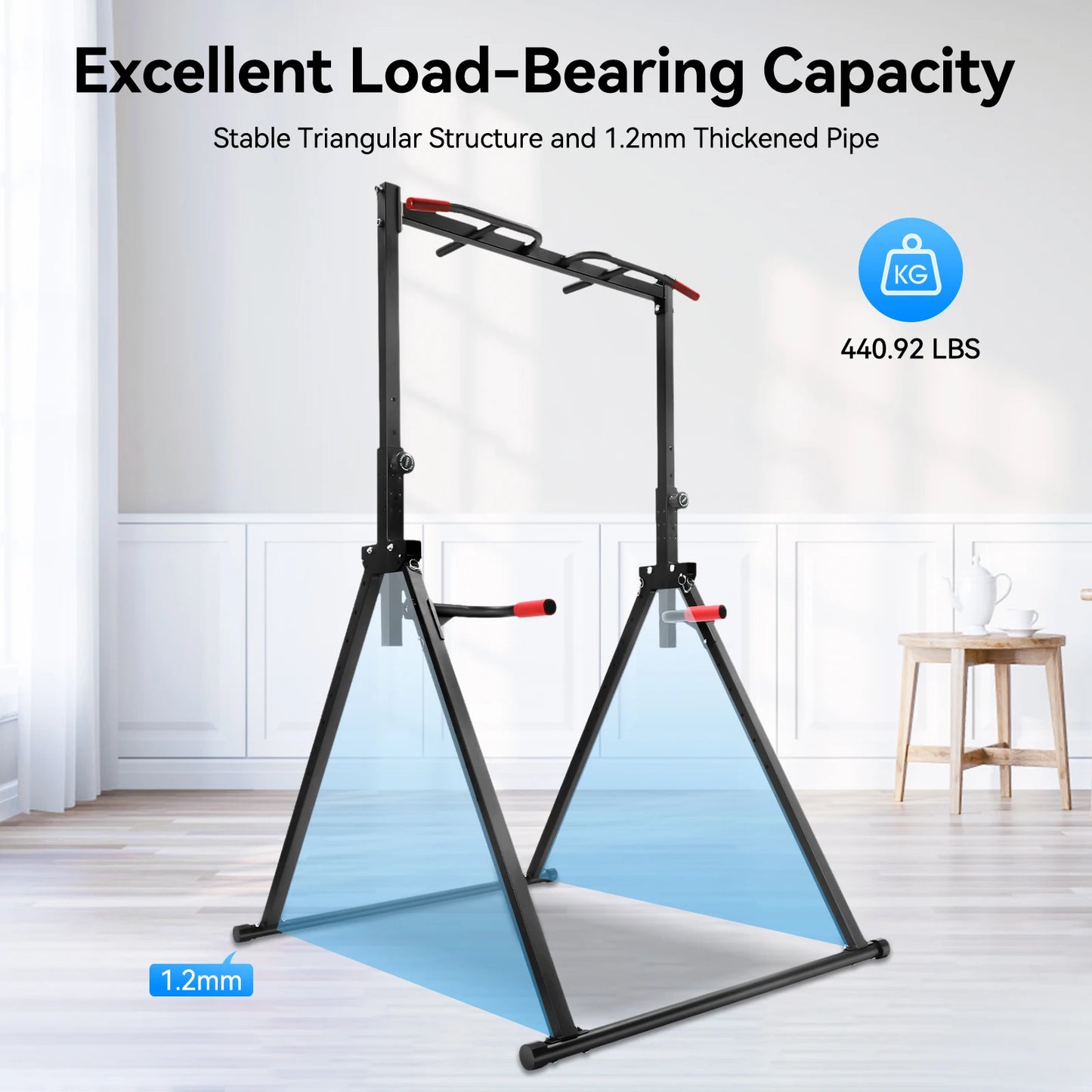 Adjustable Foldable Pull Up Station For Home Gym 200kg