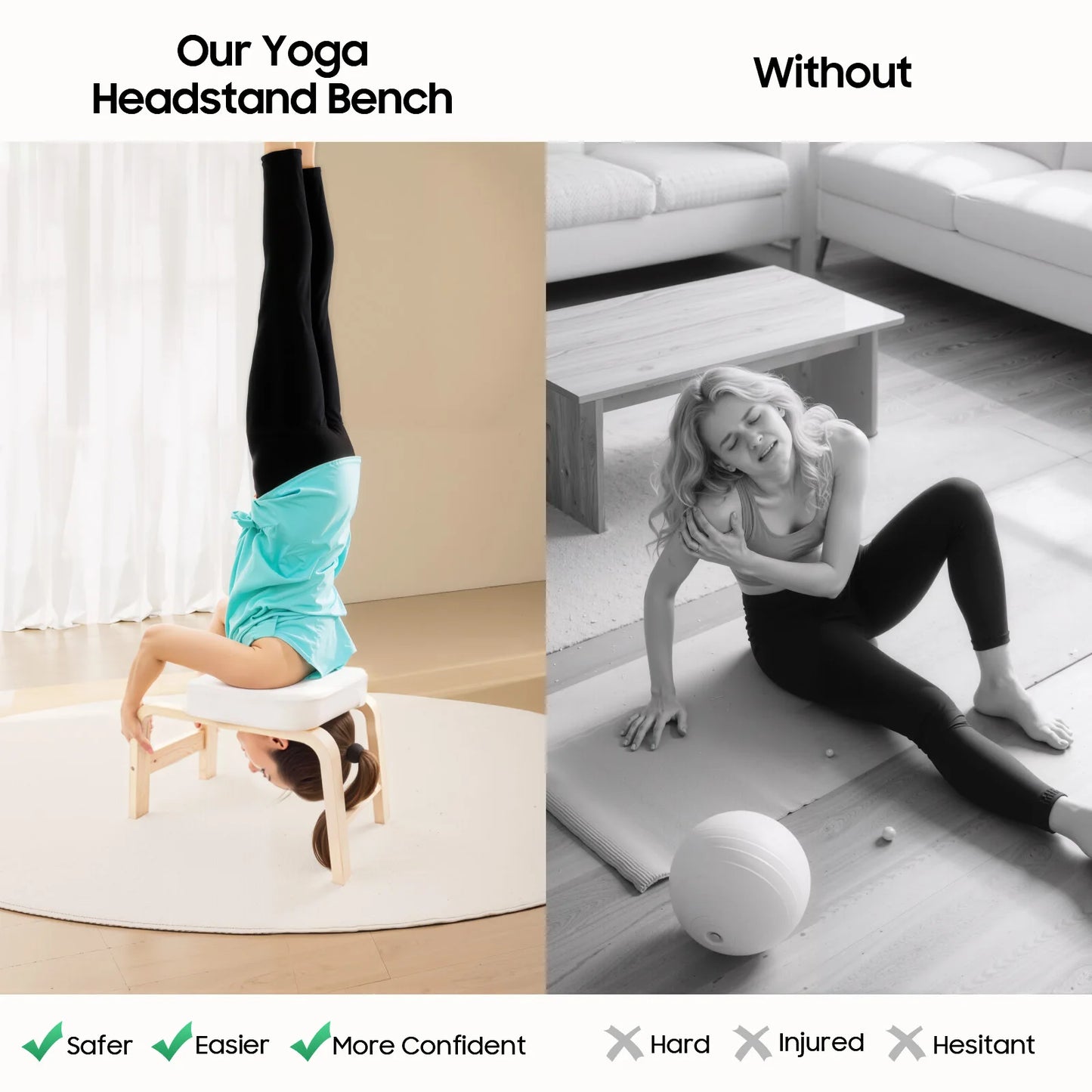 Yoga Headstand Bench Inversion Stool With 440lbs Capacity