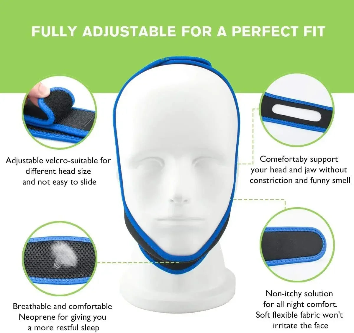 Anti Snore Chin Strap Sleep Aid For Snoring Reduction Comfort