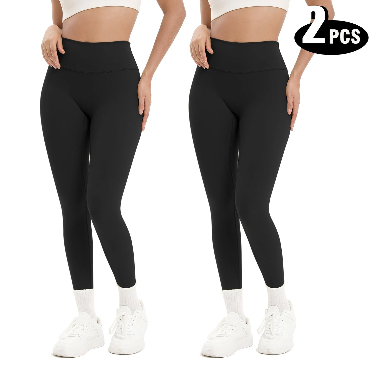 Women's High Waisted Seamless Yoga Leggings Pack of 2