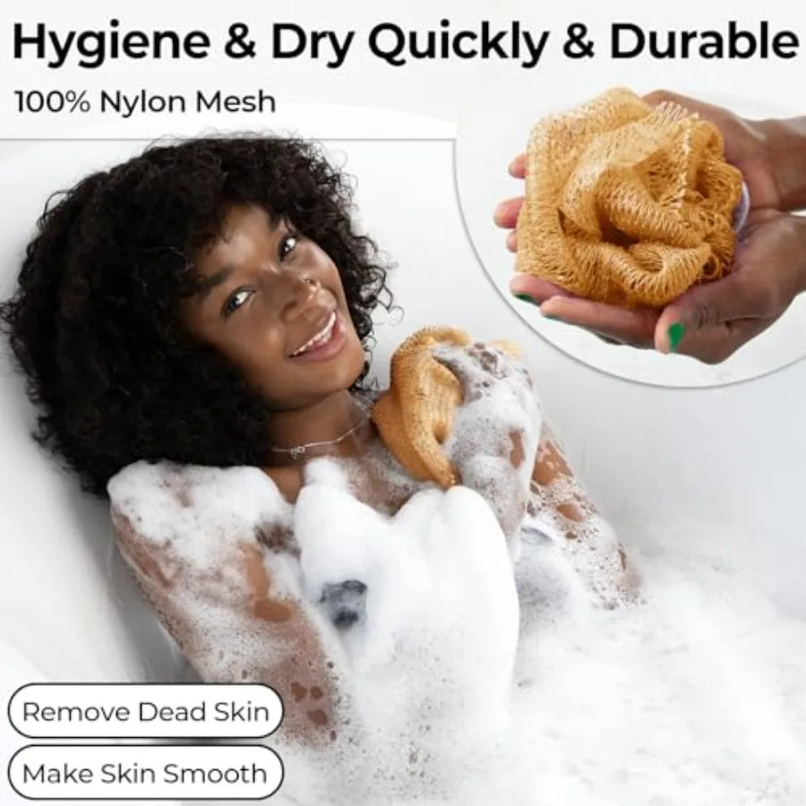African Net Sponge Back Scrub Exfoliating Shower Scrubber