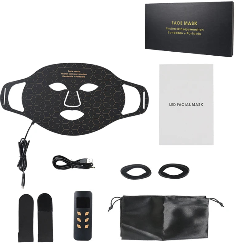Portable LED Face Mask Light Therapy For Anti Aging Wrinkles