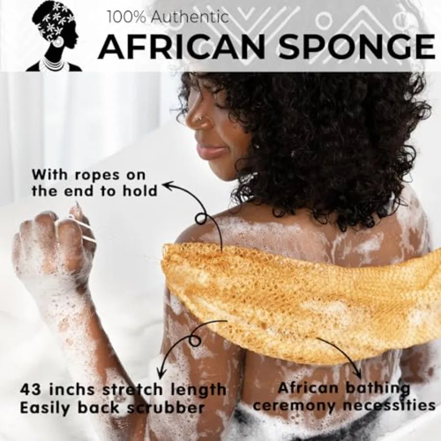 African Net Sponge Back Scrub Exfoliating Shower Scrubber