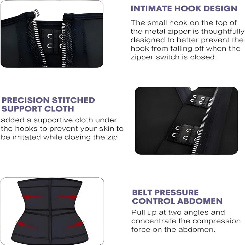 Sculpt And Lift Waist Trainer Cincher With Zipper Corset