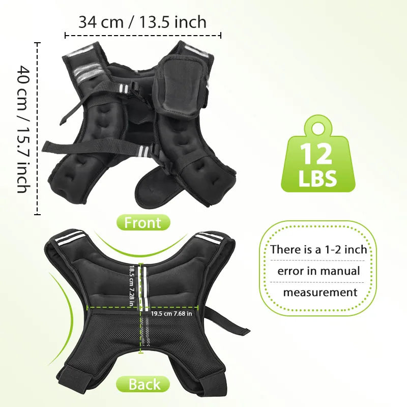 Weight Vest With Reflective Stripe For Training And Running